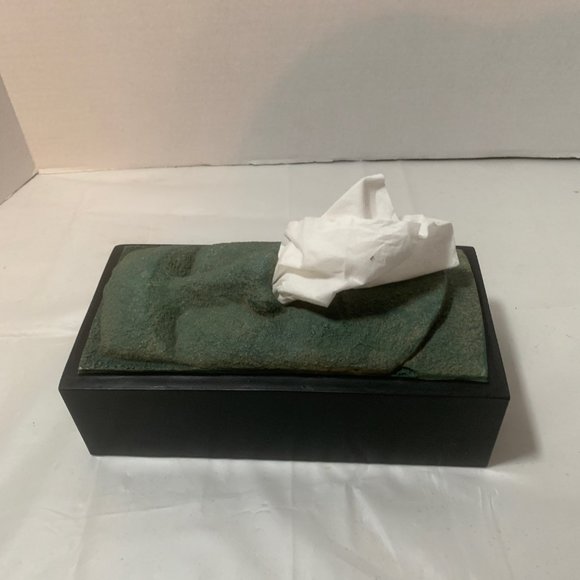 Rotary Hero Moai Tiki Easter Island Tissue Box EUC - Picture 11 of 11